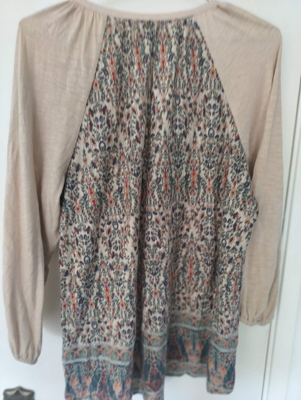 Vintage America long-sleeve boho peasant top in a size Large Cotton Modal Blend - Picture 6 of 8